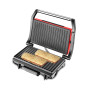 Techwood TGD-015 - Panini Grill 1500 W rouge avec plaque anti-adhésive, Cuisson double face