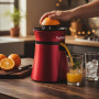 Presse agrumes electrique 1L rouge avec pieds anti-dérapants, Bol verseur translucide gradué - Techwood TPF-35