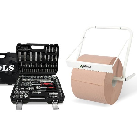 Coffret Kit Outils 108 pcs BM TOOLS Clé à Cliquet Douille Acier Vanadium Douilles, Mécanicien, Garagiste, Distributeur de papier