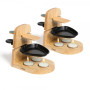 2 Supports Raclette à la bougies Livoo, 2 personnes, Beige (support bois)
