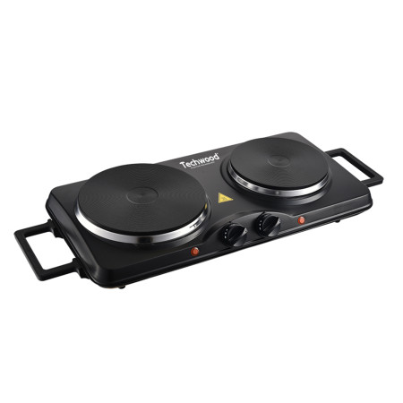 Plaque Electrique 2 feux TECHWOOD TPE-2506 protection anti surchauffe - Thermostat réglable - Puissance 2500W