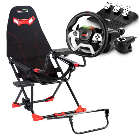 Pack simulateur, siège volant et pédalier RACER pour PC et console