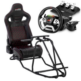 Pack simulateur, siège volant et pédalier RACER PRO pour PC et console