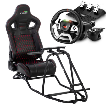 Pack simulateur, siège volant et pédalier RACER PRO pour PC et console