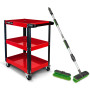 Chariot d'atelier BM TOOLS TOOLCART 3 étages sur roulettes - Desserte, rangement pour outils, Balai brosse de nettoyage à eau