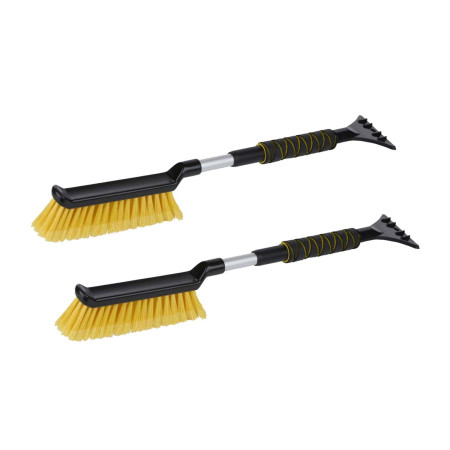 Lot de 2 Grattoir à Glace Télescopique avec Brosse DUNLOP - Poignée Antidérapante, Nettoyage Neige & Givre, Auto & Utilitaire