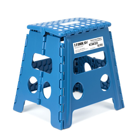 Tabouret Pliant Bleu 45cm, Marchepied Pied Pliable BM TOOLS BMT-MP45-BLEU - 150kg Capacité, Léger et Compact pour Adulte/Enfant