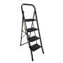 Escabeau à 4 marches BM TOOLS BMT-ESC4-BLACK, Haut. de travail : 97 cm, se range facilement, Marches anti-dérapantes - NOIR