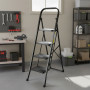 Escabeau à 4 marches BM TOOLS BMT-ESC4-BLACK, Haut. de travail : 97 cm, se range facilement, Marches anti-dérapantes - NOIR