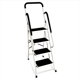 Escabeau avec main courante BM Médical ESC-4-MC, 4 marches - Échelle multi-usage intérieur et à l'extérieur