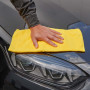 Lot de 5 Chiffons Microfibres Voiture 40x40cm DUNLOP - 200GSM Ultra Absorbant - Nettoyage Auto Sans Trace Intérieur/Extérieur