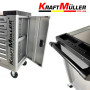 KraftMüller Servante d'atelier KRAFTMULLER KM-8/8 Grise - 8 tiroirs & 1 Porte latérale