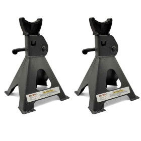 Paire de chandelles KraftMuller 3T PRO à crémaillère 3 Tonnes, Levage Réglable en Hauteur, Garage Automobile, Atelier Mécanicien