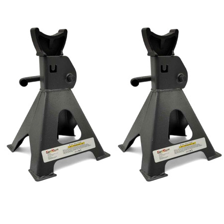 Paire de chandelles KraftMuller 3T PRO à crémaillère 3 Tonnes, Levage Réglable en Hauteur, Garage Automobile, Atelier Mécanicien