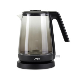 Bouilloire en verre DOD216N 1,7 L Noire, Design moderne, chauffe rapide et fiable