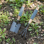 KINZO Kit Jardinage 2pcs - Pelle Transplantoir + Griffe 3 Dents - Manche Bois & Mousse - Outils à Main Plantation & Sol