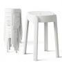 8 Tabourets Gigognes empilables BM HOME TAB-BLANC en plastique, légers pour la maison, salle de classe, cuisine, jardin