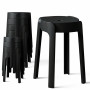8 Tabourets Gigognes empilables BM HOME TAB-NOIR en plastique, légers pour la maison, salle de classe, cuisine, jardin