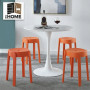 8 Tabourets Gigognes empilables BM HOME TAB-ORANGE en plastique, légers pour la maison, salle de classe, cuisine, jardin