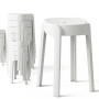 12 Tabourets Gigognes empilables BM HOME TAB-BLANC en plastique, légers pour la maison, salle de classe, cuisine, jardin