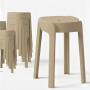 12 Tabourets Gigognes empilables BM HOME TAB-BEIGE en plastique, légers pour la maison salle de classe, cuisine, jardin