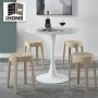 12 Tabourets Gigognes empilables BM HOME TAB-BEIGE en plastique, légers pour la maison salle de classe, cuisine, jardin