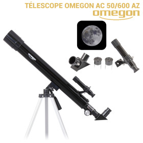 Télescope Omegon AC 50/600 AZ + Monture azimutale + trépied alu + Occulaires 12,5mm / 20mm