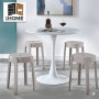 4 Tabourets Gigognes empilables BM HOME TAB-GRIS en plastique, légers pour la maison salle de classe, cuisine, jardin