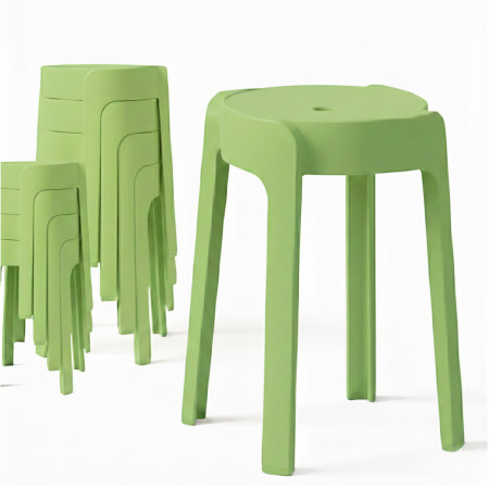 8 Tabourets Gigognes empilables BM HOME TAB-VERT en plastique, légers pour la maison, salle de classe, cuisine, jardin