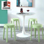 12 Tabourets Gigognes empilables BM HOME TAB-VERT en plastique, légers pour la maison, salle de classe, cuisine, jardin