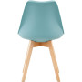 8 Chaises Tulipes Salle à Manger Scandinaves Bm Home Salle de Bureau, Pieds en Bois de Hêtre Massif, BLEUES