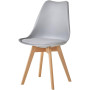 12 Chaises Tulipes Salle à Manger Scandinaves Bm Home Salle de Bureau, Pieds en Bois de Hêtre Massif, Couleur GRISE