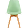4 Chaises Tulipes Salle à Manger Scandinaves Bm Home Salle de Bureau, Pieds en Bois de Hêtre Massif, Couleur VERTE