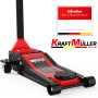Cric hydraulique KraftMüller PRO 2,25 tonnes, Chandelles 3T, levage 50cm, Levée rapide à double-pompe, Garage AUTO Méca - ROUGE