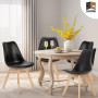 2 Chaises Tulipes Salle à Manger Scandinaves Bm Home Salle de Bureau, Pieds en Bois de Hêtre Massif, NOIRS