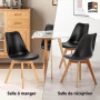 2 Chaises Tulipes Salle à Manger Scandinaves Bm Home Salle de Bureau, Pieds en Bois de Hêtre Massif, NOIRS