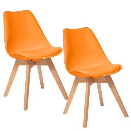 4 Chaises Tulipes Salle à Manger Scandinaves Bm Home Salle de Bureau, Pieds en Bois de Hêtre Massif, BLEUES