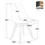 4 Chaises Tulipes Salle à Manger Scandinaves Bm Home Salle de Bureau, Pieds en Bois de Hêtre Massif, Colorie Rose