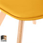 4 Chaises Tulipes Salle à Manger Scandinaves Bm Home Salle de Bureau, Pieds en Bois de Hêtre Massif, Colorie Jaune