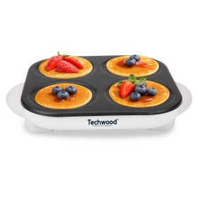 Crêpière Mini Pancakes 8 Empreintes 1500W Revêtement Antiadhésif Thermostat Automatique Marron