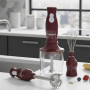 Techwood Mixeur Plongeant 3 en 1 300W Rouge - Hachoir 500ml, 2 Vitesses, Lames Inox, Support Rangement TMS-8355