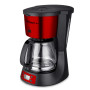 Techwood Cafetière Programmable TCA-1285 Rouge 1,5L 12 Tasses 1000W Écran LCD Filtre Permanent