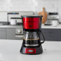Techwood Cafetière Programmable TCA-1285 Rouge 1,5L 12 Tasses 1000W Écran LCD Filtre Permanent