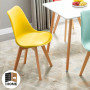 12 Chaises Tulipes Salle à Manger Scandinaves Bm Home Salle de Bureau, Pieds en Bois de Hêtre Massif, Colorie Jaune Moutarde