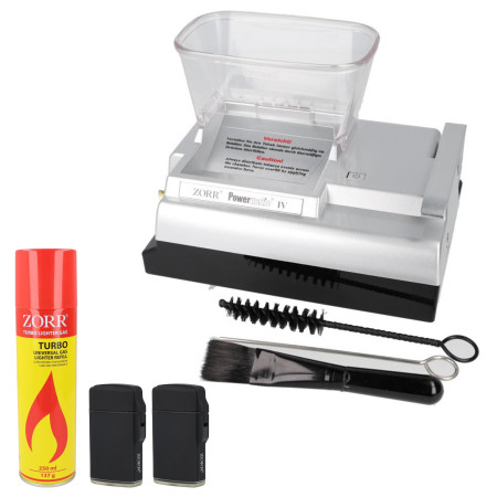 ZORR Pack Complet Tubeuse Électrique Powermatic 4 avec 2 Briquets et Gaz Inclus