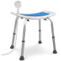 Siège Tabouret de douche - Bm Médical TD-50-B - Haut réglable, poignées, supports pommeau de douche - Mousse EVA Anti-dérapante