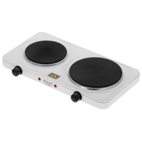 Adler AD-6520 Plaque électrique double – Réchaud 2 feux 2500W compact cuisine portable