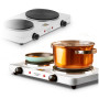 Adler Piastra Elettrica Doppia AD-6520 2500W Bianca Portatile 2 Fuochi Cucina Compatta