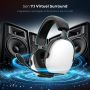Spirit of Gamer Xpert-H1400 Auriculares Gaming Inalámbricos Bluetooth 7.1 Surround PC PS5 Xbox Blanco 40h
