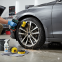 Dunlop Pack Lavage Auto - Gant 2 en 1 Double Face - Brosse à Roue Chenille - 5 Chiffons Microfibre 40x40 cm 200 GSM